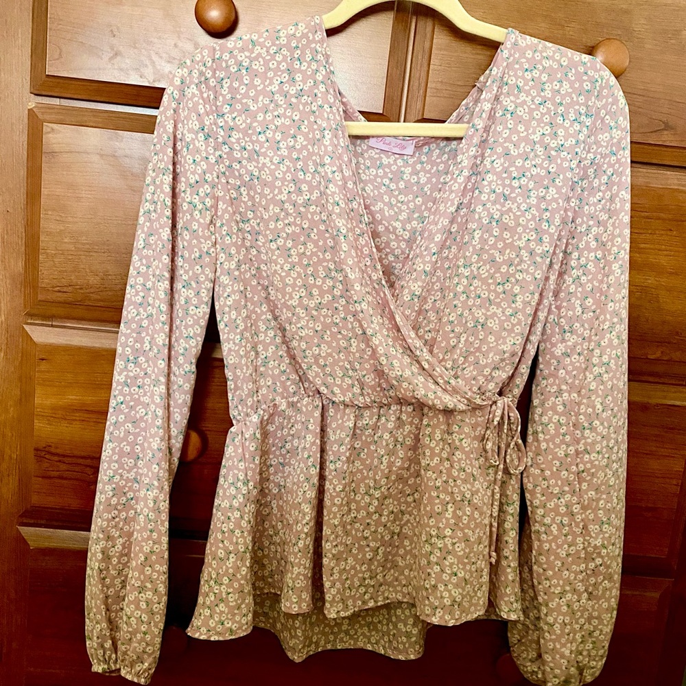 Pink Lily Floral Blouse